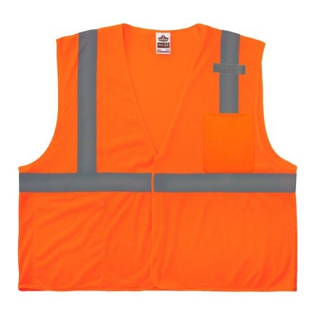 GloWear 8210HL-S Mesh Hi-Vis Safety Vest, Class 2, Economy, Single Size, S, Orange